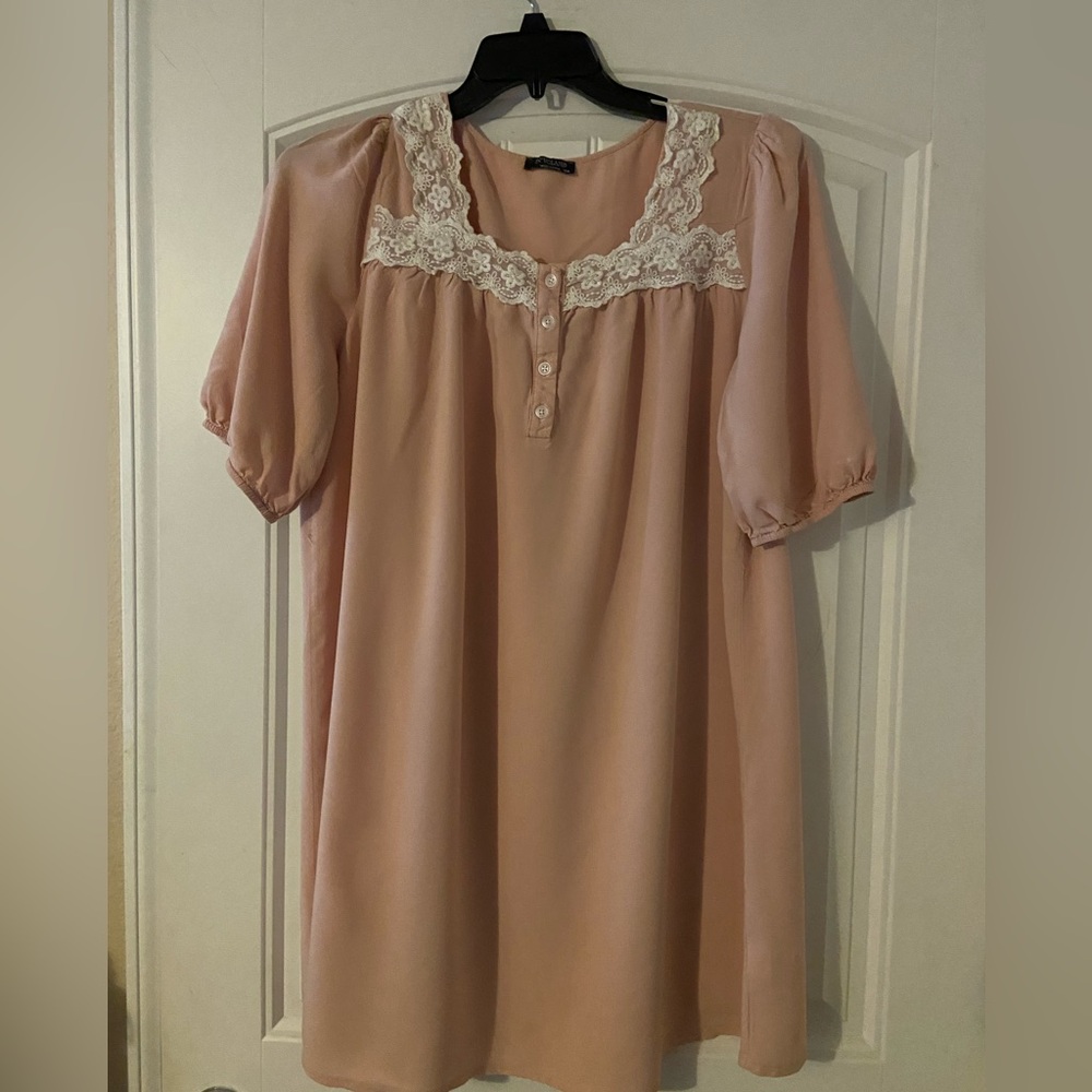 Women’s IN’VOLAND Brand Pink Retro Sleeping Gown 18